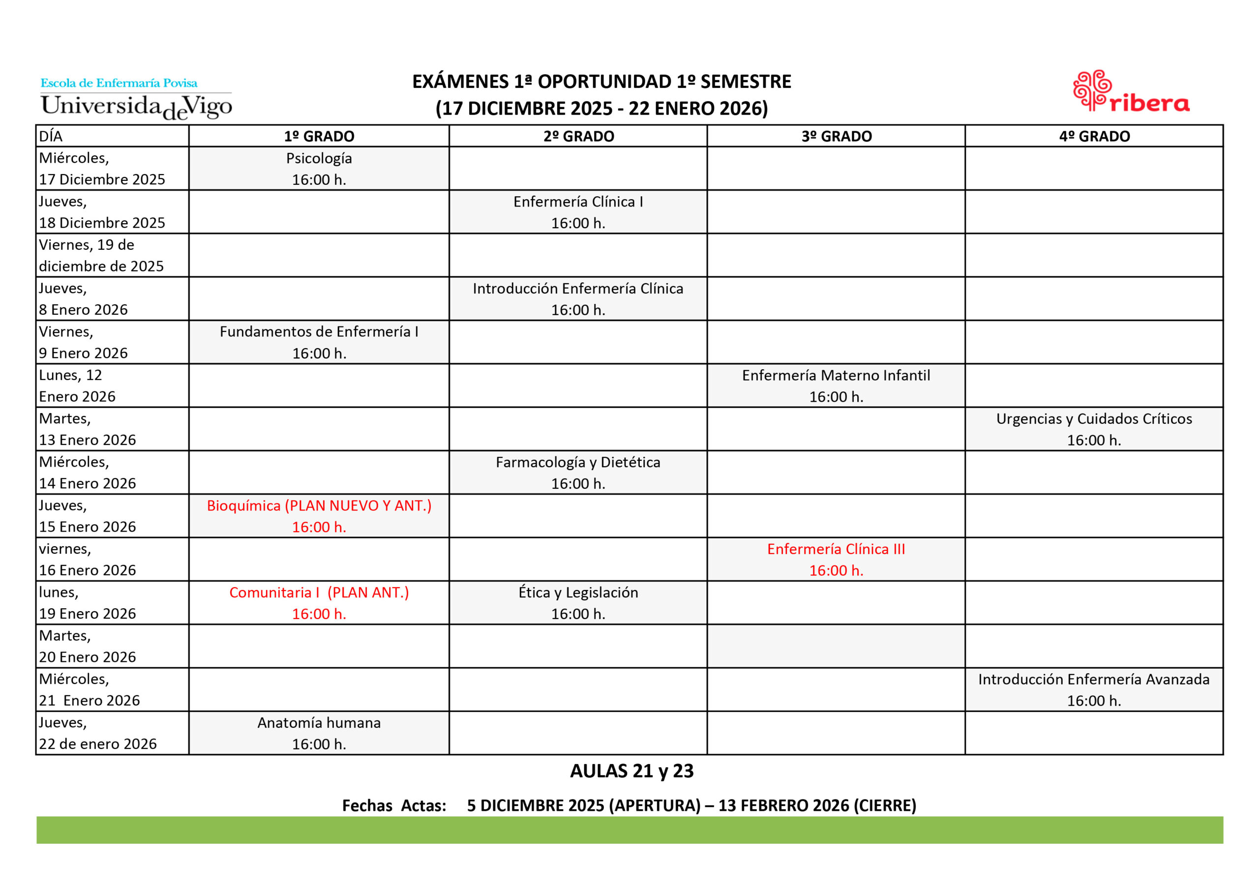 EXAMENES 25 - 26 1º SEMESTRE1 OPORT
