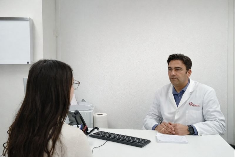 El psicólogo de Ribera_ Agustin Gallardo con una paciente